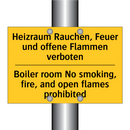 Heizraum Rauchen, Feuer und offene /.../ - Boiler room No smoking, fire, /.../