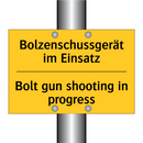 Bolzenschussgerät im Einsatz - Bolt gun shooting in progress