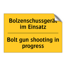 Bolzenschussgerät im Einsatz - Bolt gun shooting in progress