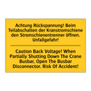 Achtung Rückspannung! Beim Teilabschalten /.../ - Caution Back Voltage! When Partially /.../