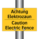 Achtung Elektrozaun - Caution Electric Fence