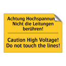 Achtung Hochspannung! Nicht die /.../ - Caution High Voltage! Do not touch /.../
