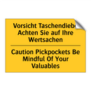 Vorsicht Taschendiebe Achten Sie /.../ - Caution Pickpockets Be Mindful /.../