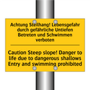 Achtung Steilhang! Lebensgefahr /.../ - Caution Steep slope! Danger to /.../