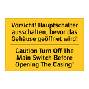 Vorsicht! Hauptschalter ausschalten, /.../ - Caution Turn Off The Main Switch /.../