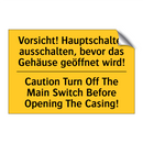 Vorsicht! Hauptschalter ausschalten, /.../ - Caution Turn Off The Main Switch /.../