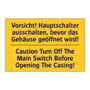 Vorsicht! Hauptschalter ausschalten, /.../ - Caution Turn Off The Main Switch /.../