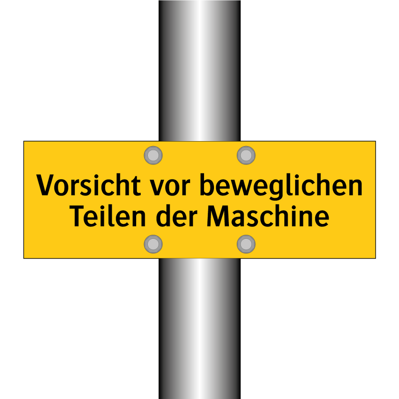 Vorsicht vor beweglichen Teilen der Maschine
