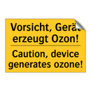 Vorsicht, Gerät erzeugt Ozon! - Caution, device generates ozone!/.../