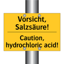 Vorsicht, Salzsäure! - Caution, hydrochloric acid!