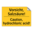 Vorsicht, Salzsäure! - Caution, hydrochloric acid!