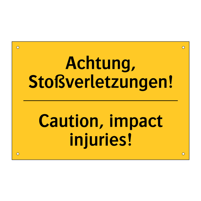Achtung, Stoßverletzungen! - Caution, impact injuries!