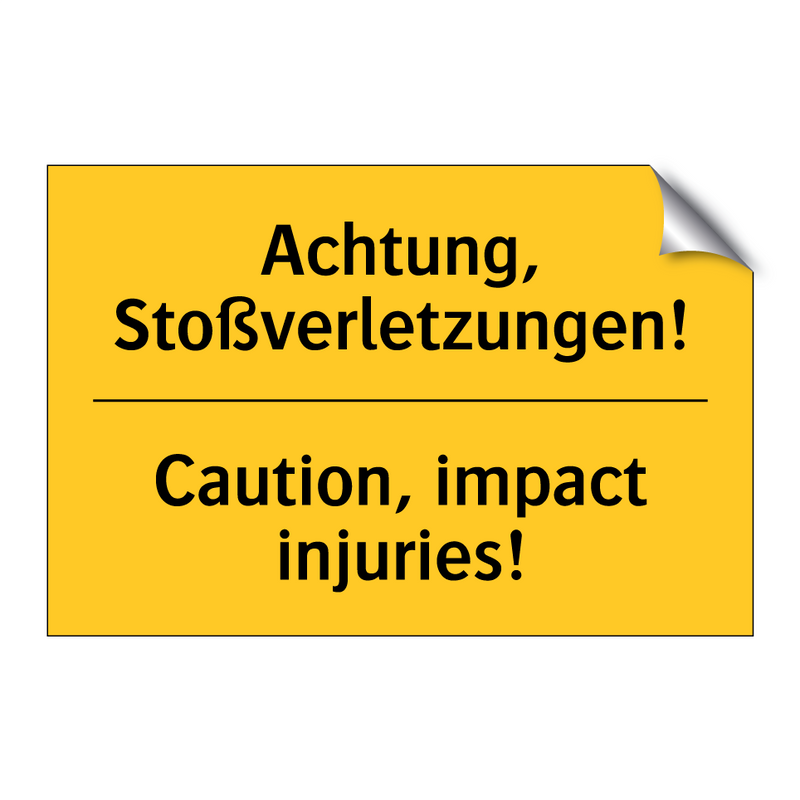 Achtung, Stoßverletzungen! - Caution, impact injuries!