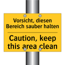 Vorsicht, diesen Bereich sauber /.../ - Caution, keep this area clean