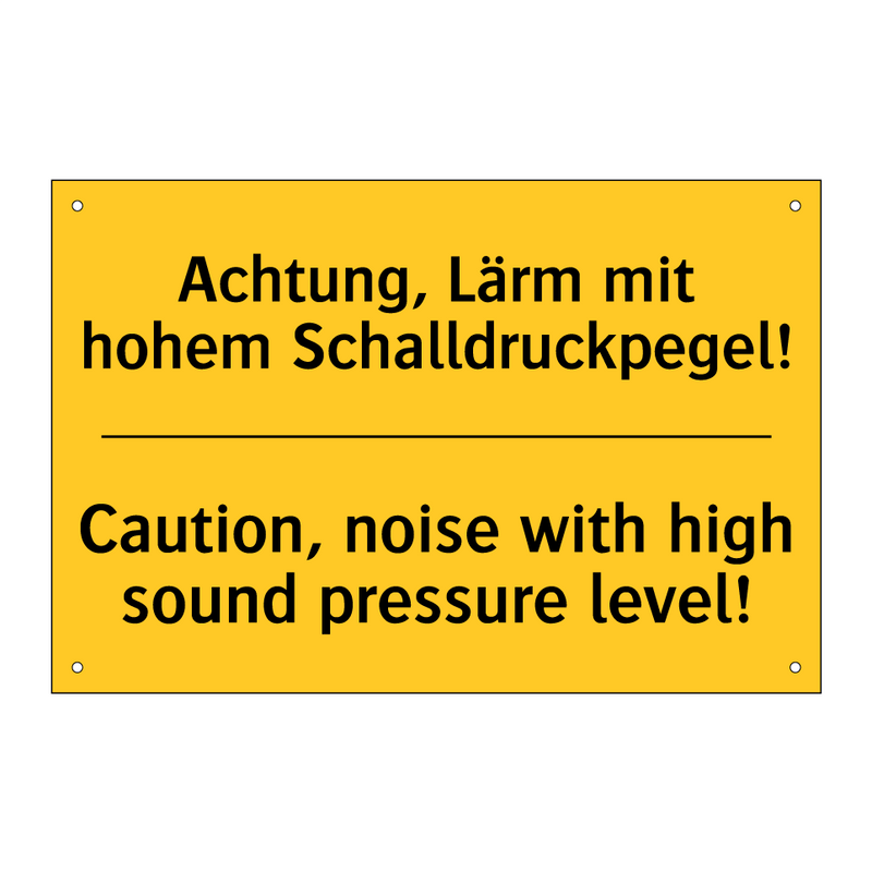 Achtung, Lärm mit hohem Schalldruckpegel!/.../ - Caution, noise with high sound /.../