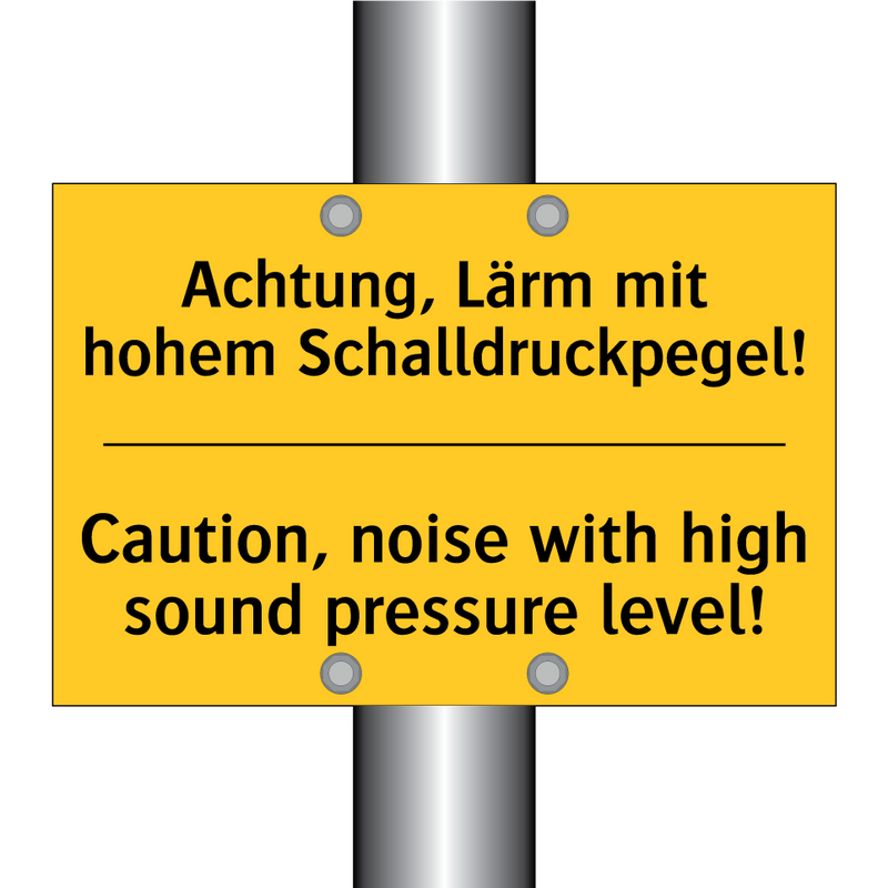 Achtung, Lärm mit hohem Schalldruckpegel!/.../ - Caution, noise with high sound /.../