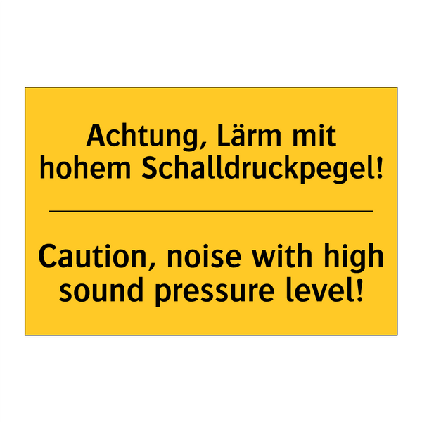 Achtung, Lärm mit hohem Schalldruckpegel!/.../ - Caution, noise with high sound /.../