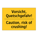 Vorsicht, Quetschgefahr! - Caution, risk of crushing!