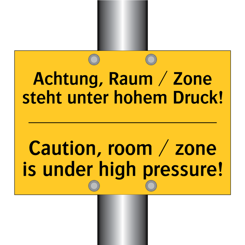 Achtung, Raum / Zone steht unter /.../ - Caution, room / zone is under /.../