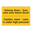 Achtung, Raum / Zone steht unter /.../ - Caution, room / zone is under /.../