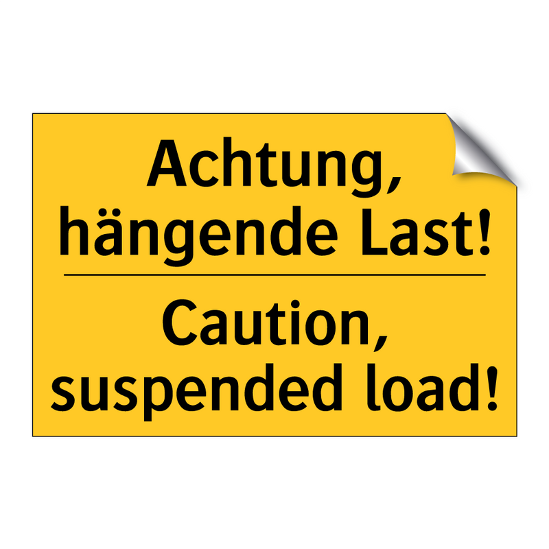 Achtung, hängende Last! - Caution, suspended load!