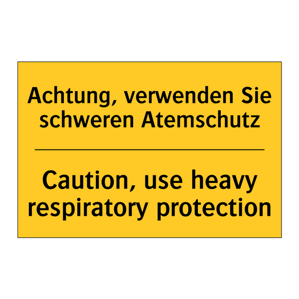 Achtung, verwenden Sie schweren /.../ - Caution, use heavy respiratory /.../