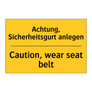 Achtung, Sicherheitsgurt anlegen/.../ - Caution, wear seat belt