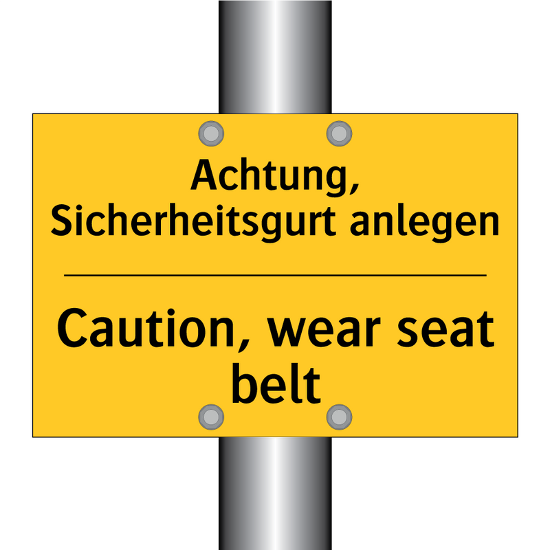 Achtung, Sicherheitsgurt anlegen/.../ - Caution, wear seat belt