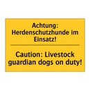 Achtung: Herdenschutzhunde im /.../ - Caution: Livestock guardian dogs /.../