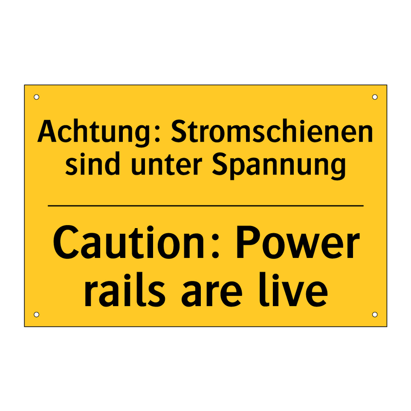 Achtung: Stromschienen sind unter /.../ - Caution: Power rails are live