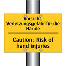 Vorsicht: Verletzungsgefahr für /.../ - Caution: Risk of hand injuries