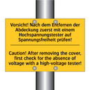 Vorsicht! Nach dem Entfernen der /.../ - Caution! After removing the cover, /.../