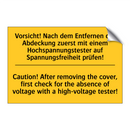Vorsicht! Nach dem Entfernen der /.../ - Caution! After removing the cover, /.../