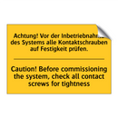 Achtung! Vor der Inbetriebnahme /.../ - Caution! Before commissioning /.../