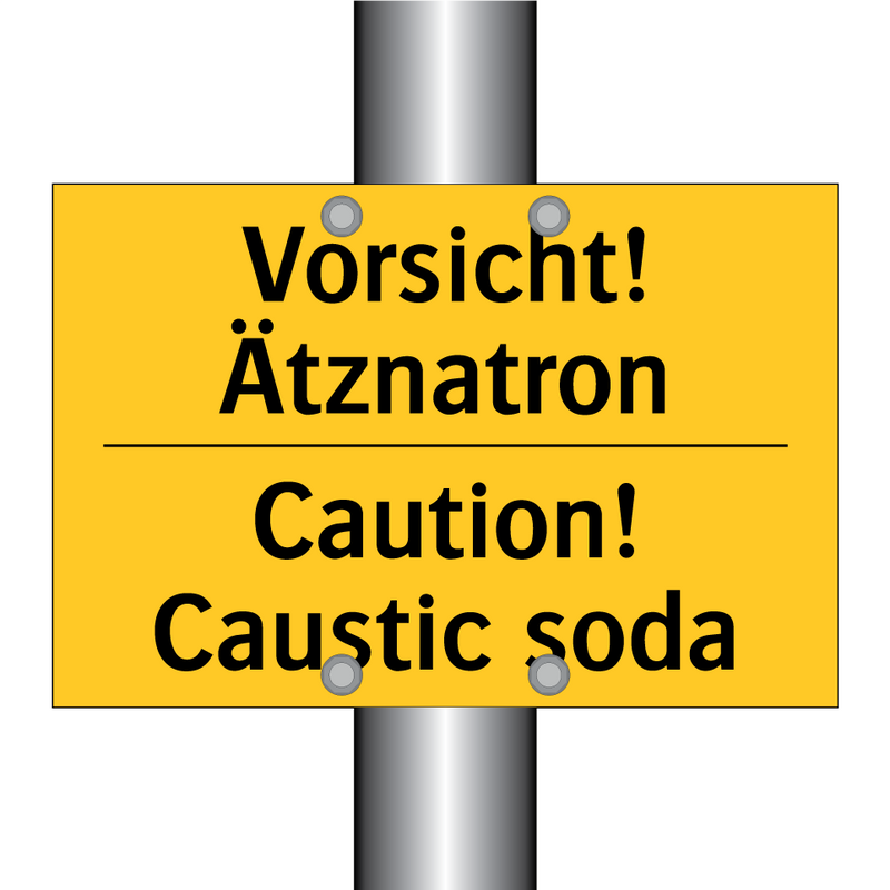 Vorsicht! Ätznatron - Caution! Caustic soda