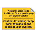 Achtung! Bröckelnde Steilküste. /.../ - Caution! Crumbling steep bank. /.../