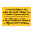 Achtung! Bei Gewittern oder drohenden /.../ - Caution! During thunderstorms /.../