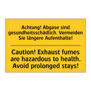 Achtung! Abgase sind gesundheitsschädlich. /.../ - Caution! Exhaust fumes are hazardous /.../
