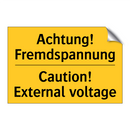 Achtung! Fremdspannung - Caution! External voltage