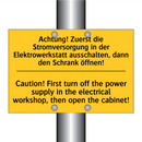 Achtung! Zuerst die Stromversorgung /.../ - Caution! First turn off the power /.../
