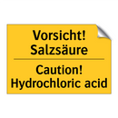 Vorsicht! Salzsäure - Caution! Hydrochloric acid