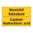 Vorsicht! Salzsäure - Caution! Hydrochloric acid