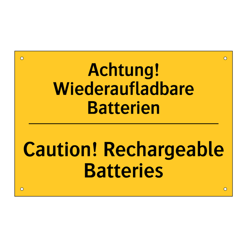 Achtung! Wiederaufladbare Batterien/.../ - Caution! Rechargeable Batteries/.../