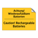 Achtung! Wiederaufladbare Batterien/.../ - Caution! Rechargeable Batteries/.../