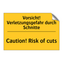 Vorsicht! Verletzungsgefahr durch /.../ - Caution! Risk of cuts