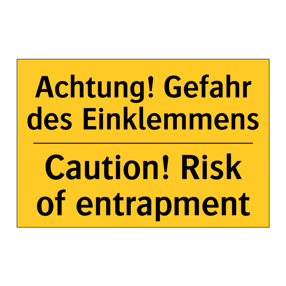 Kauf Achtung! Gefahr des Einklemmens/.../ - Caution! Risk of entrapment ...