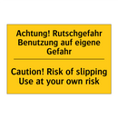Achtung! Rutschgefahr Benutzung /.../ - Caution! Risk of slipping Use /.../