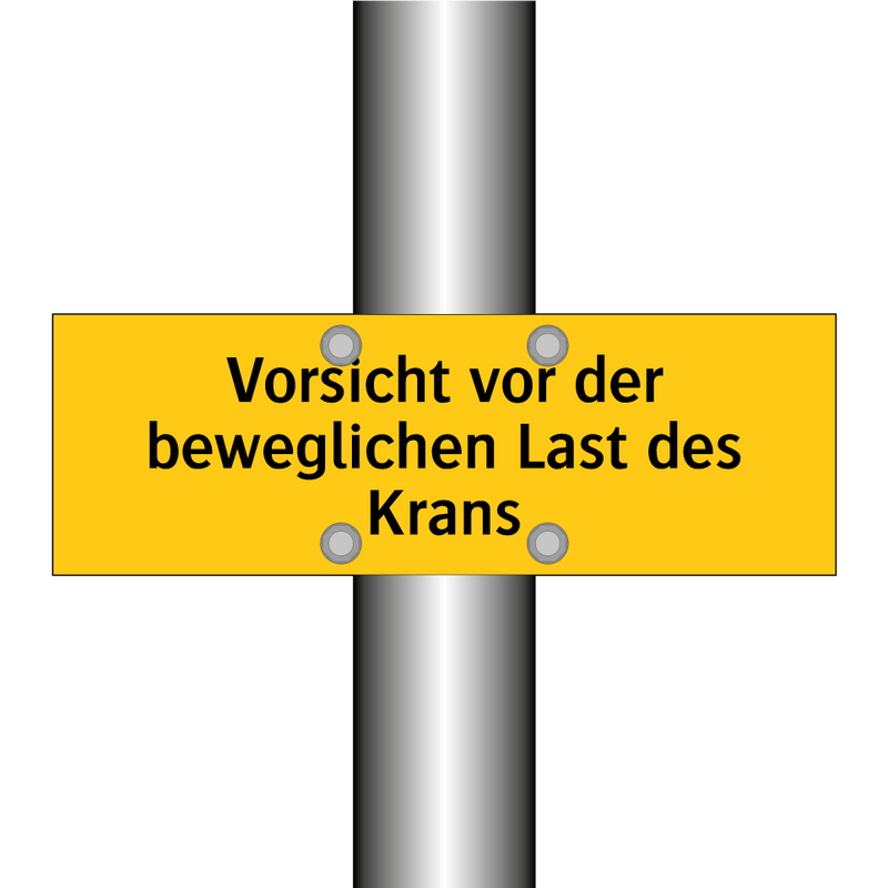 Vorsicht vor der beweglichen Last des Krans
