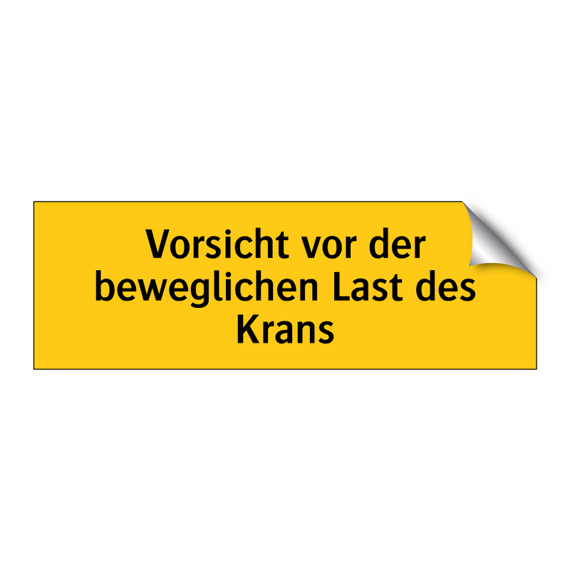 Vorsicht vor der beweglichen Last des Krans