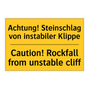 Achtung! Steinschlag von instabiler /.../ - Caution! Rockfall from unstable /.../